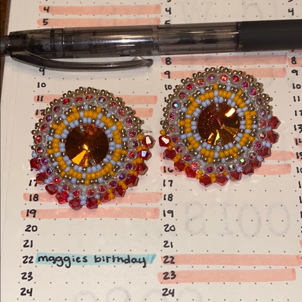 Hand beaded earrings